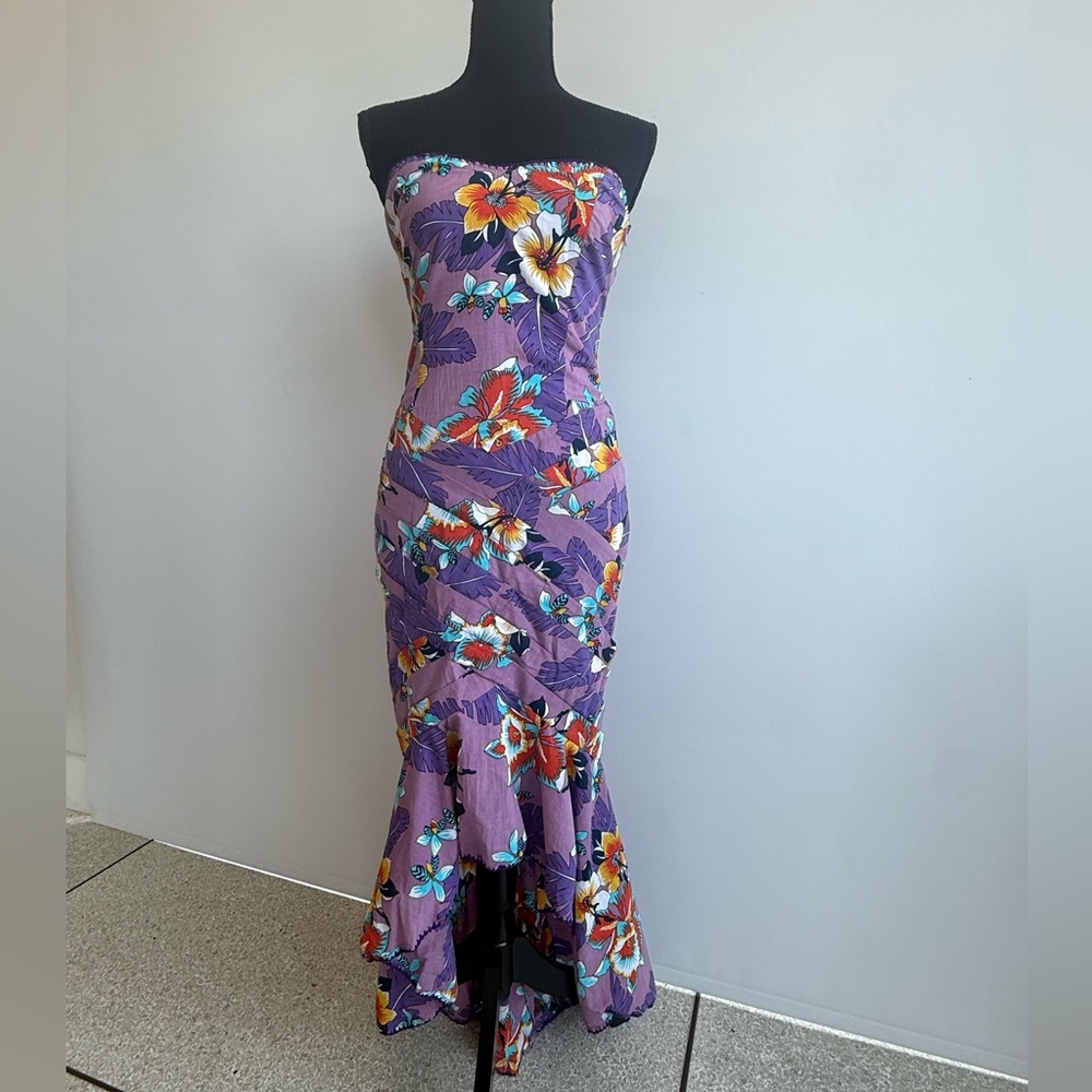 Chasing Unicorn Strapless hi-low dress